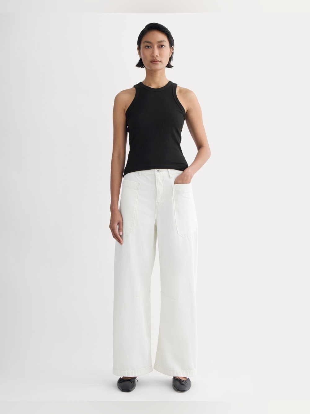 Everlane Gardner carpenter barrel leg pant jeans pull on 31 chic cos co hm urban